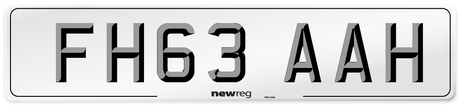 FH63 AAH Number Plate from New Reg